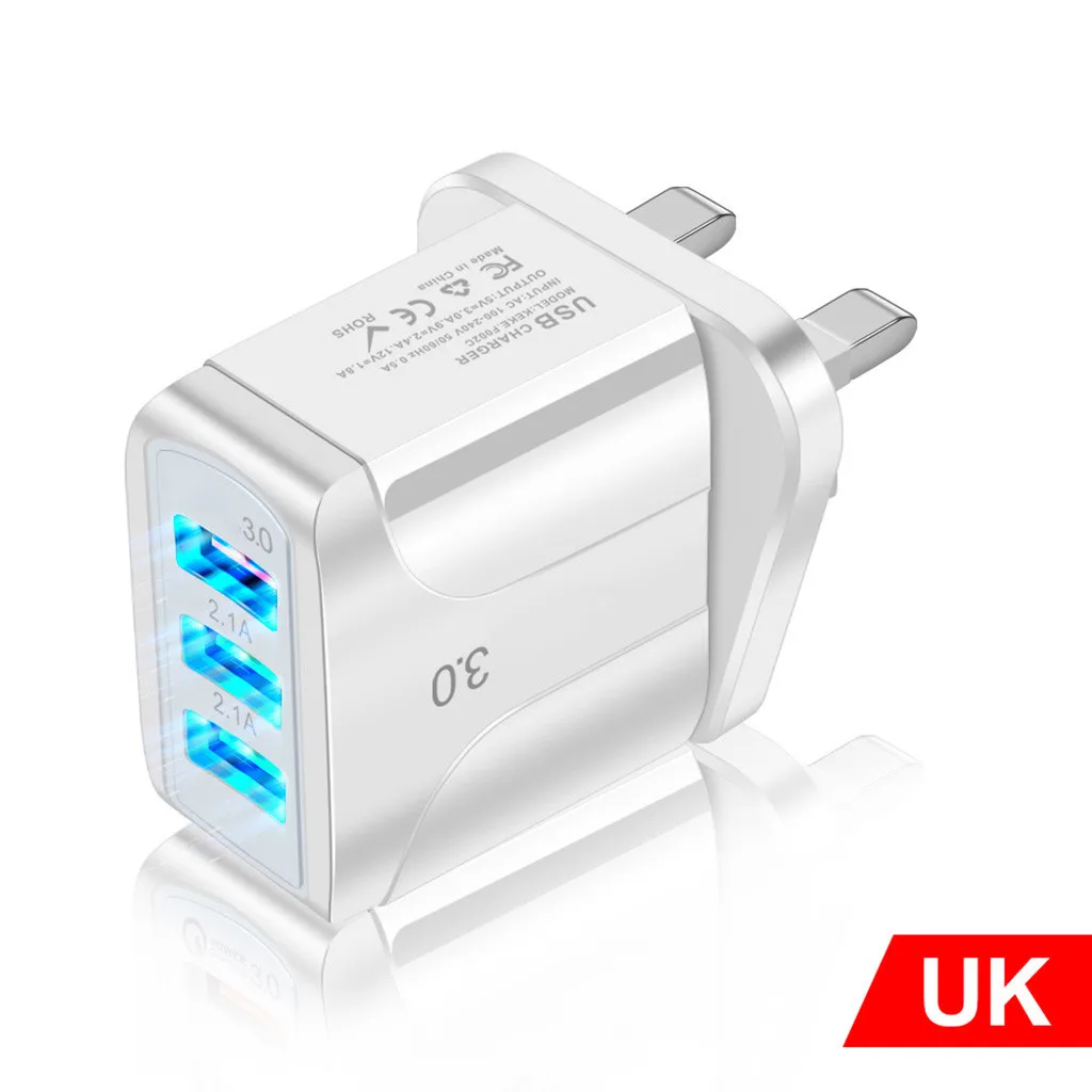 Ouhaobin штепсельная вилка британского стандарта QC 3 0 Зарядное устройство 2.1A USB