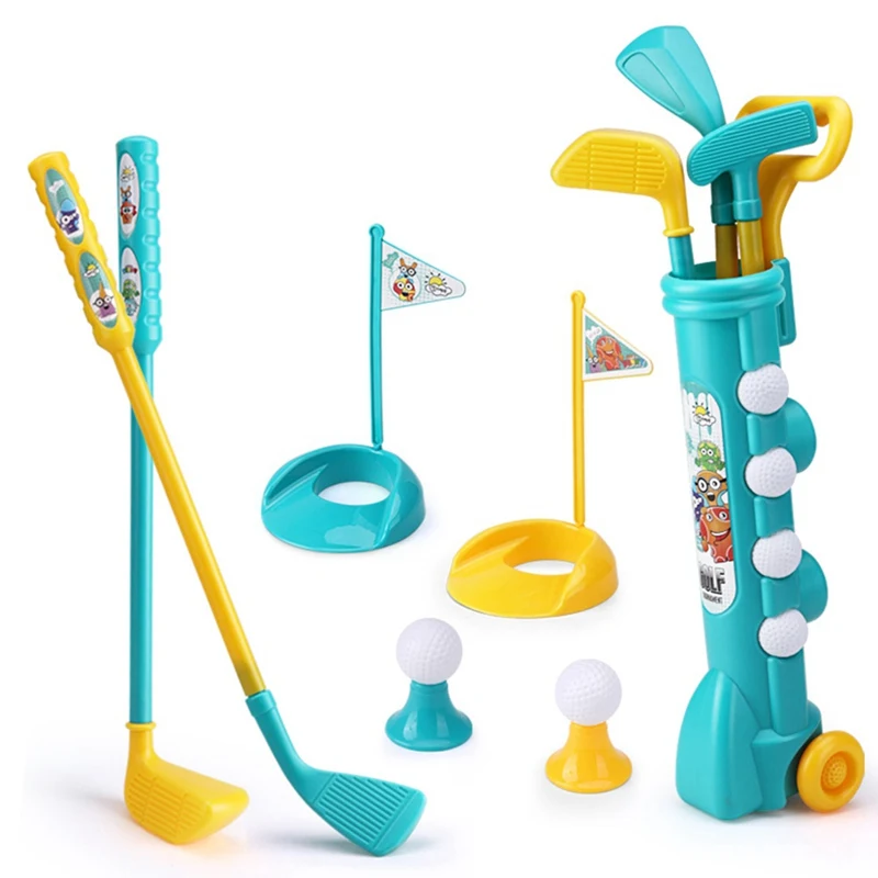 

1 Set Child Golf Sports Game Mini Plastic Golf Toy Kids Children Professional Home Outdoor Indoor Small Golf Training Club Party