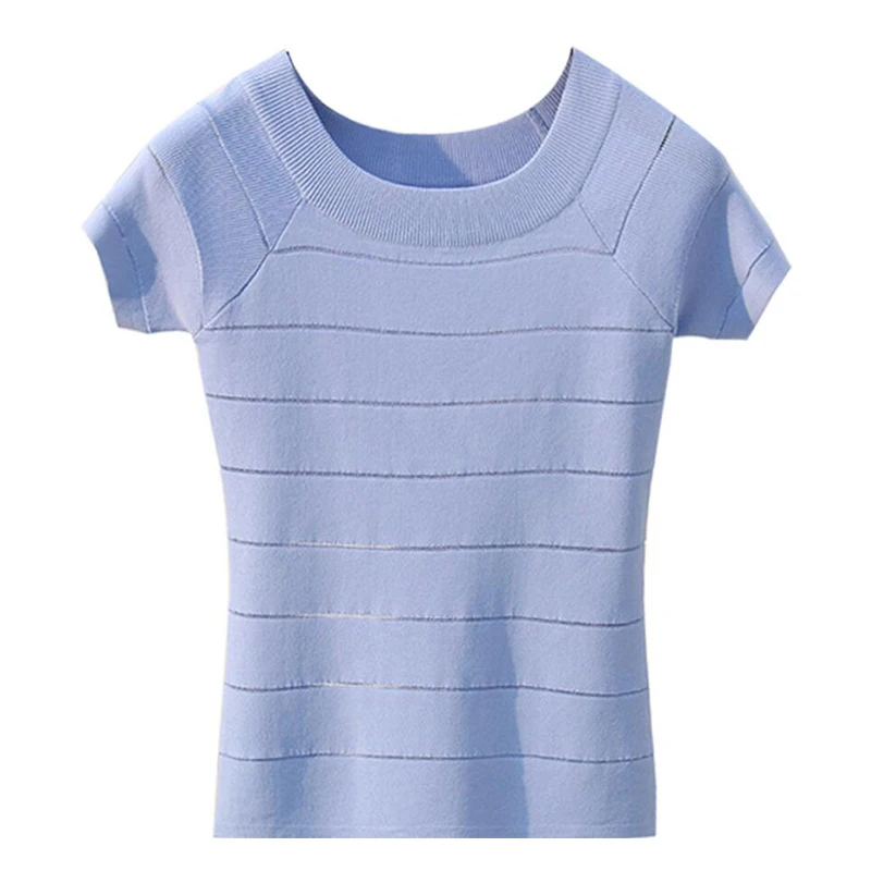2020 летние трикотажные футболки с круглым вырезом и коротким рукавом женские