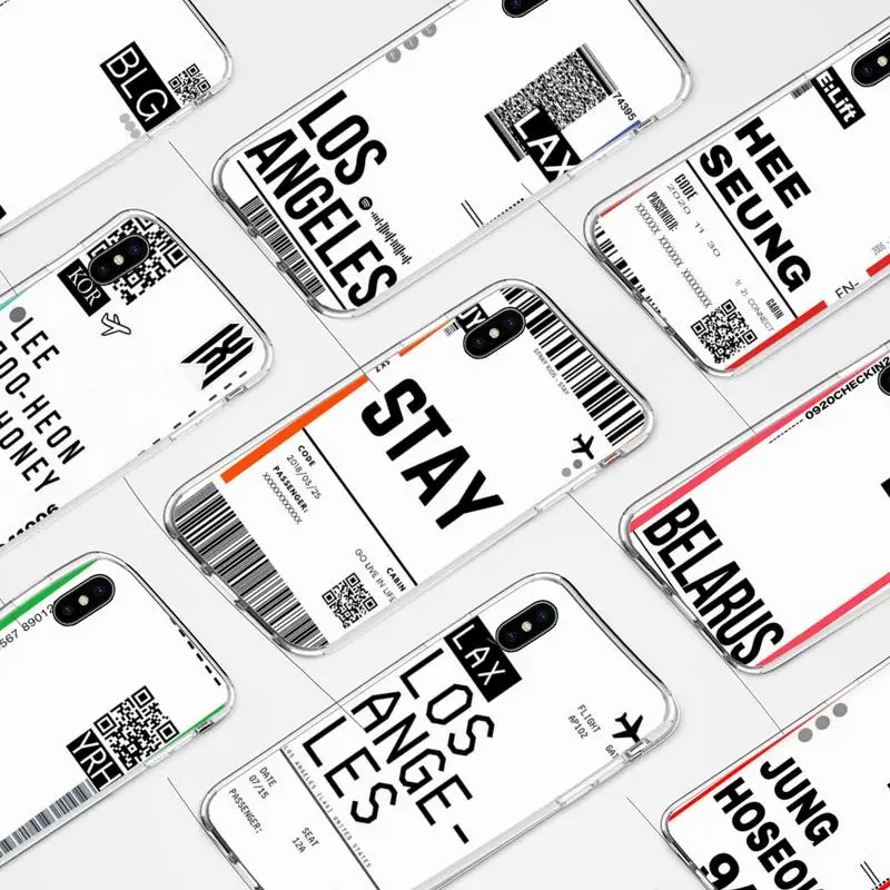 

Hot Air ticket travel New York Los Angeles Phone Case for iphone 6s 7 8plus xr xs max 11 12 pro max mini funds clear