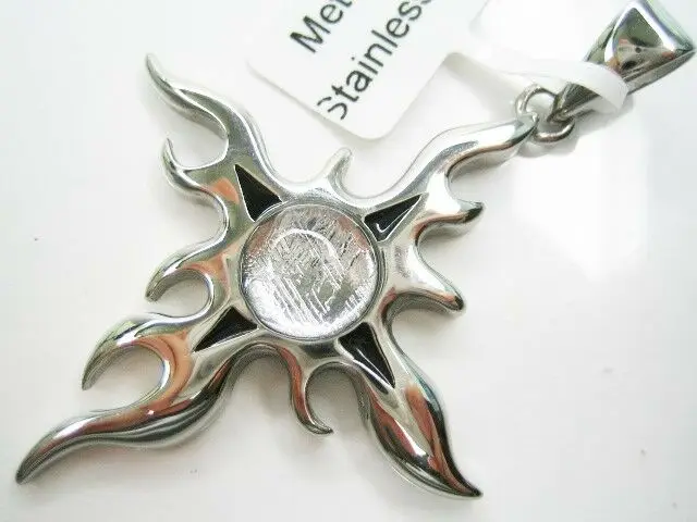 

Подвеска в форме большого Креста из натурального железного метеорита, молдавита, Посеребренная, 50x45 мм, Женское и мужское ювелирное ожерель...