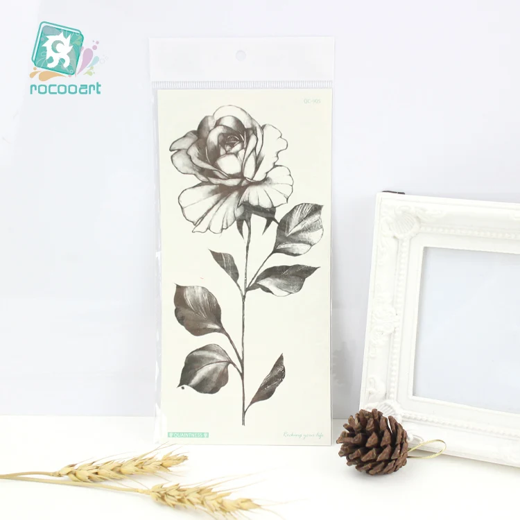 Rocooart Wholesale 10PCS Temporary Tattoo Sticker Robotic Arm and English Letter Design Waterproof Men Body Art Tatoo