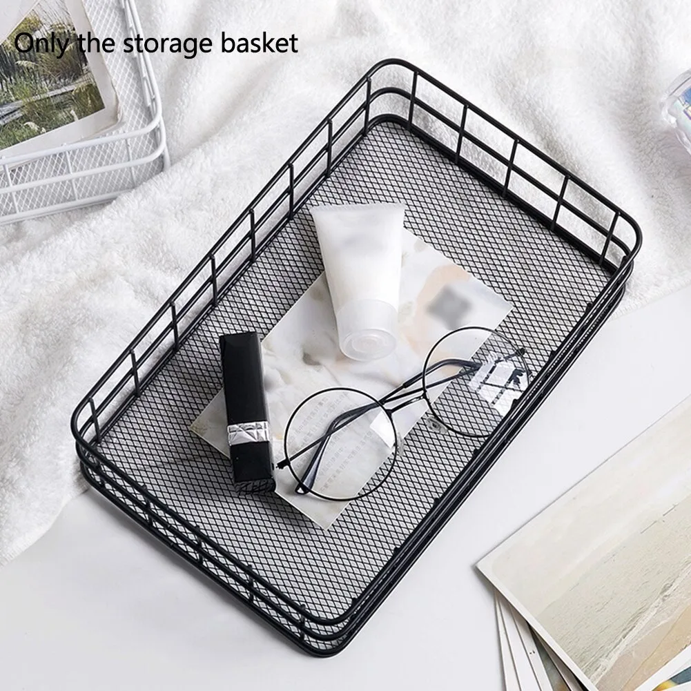 

Nordic Home Furnishing Iron Art Makeup Eyeliner Storage Cup Dresser Storage Box Basket Container Home Bathroom Organization