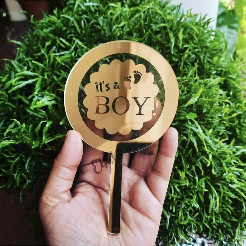New It is A Boy Cake Topper Gold Girl Clothes Cupcake for Kids Baby Birthday Party Decorations Shower | Дом и сад
