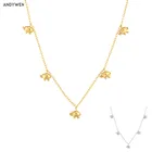 ANDYWEN 925 пробы серебряный золотой слон очаровательное колье ожерелье длинная цепочка женское тонкое ожерелье 2021 подарок Валентина