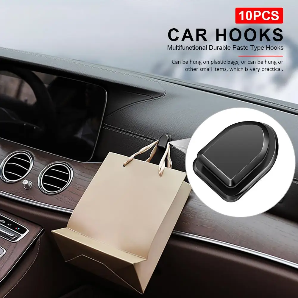 

10PCS Car Hooks Multifunctional Durable Paste Type Hooks Car Household Instrument Hangers Auto Fastener Clip