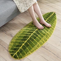 2020 green leaf shape non slip bathroom mat home decor sofa floor carpet bath mats quality washable bedroom mat toilet rug