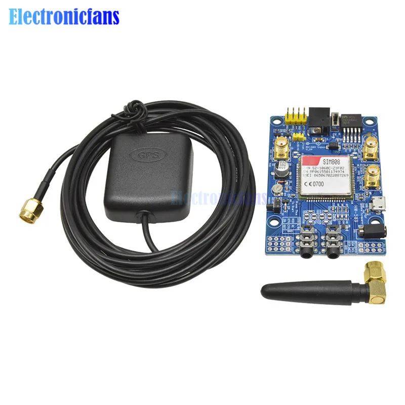 SIM808 модуль GSM GPRS gps макетная плата SMA с gps антенной для Arduino