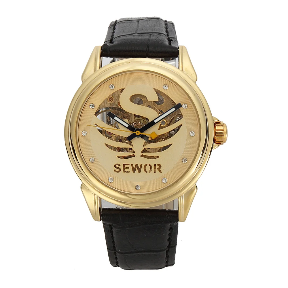SEWOR/модные мужские механические часы в стиле стимпанк с золотым покрытием|watch f|watch