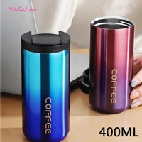 400ml simple travel coffee mug mug gradient stainless steel vacuum insulation portable coffee mug daily creative mug