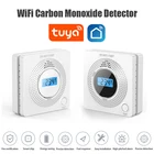 Датчик угарного газа Tuya Smart Life, умный детектор угарного газа с дистанционным управлением через приложение и Wi-Fi, работает от аккумулятора
