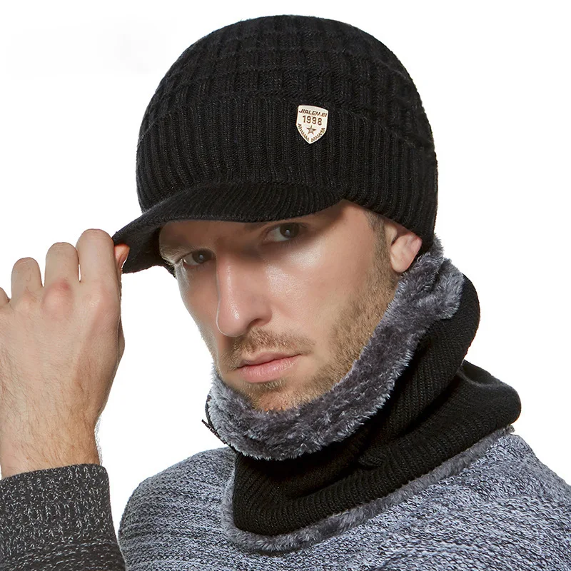 Зимняя шапка Simpe Skullies Beanies шапки зимние для мужчин женщин шерстяной шарф