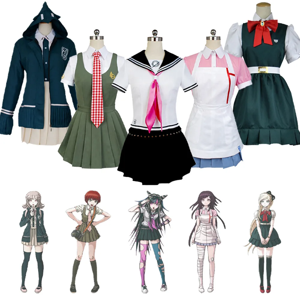 Костюм для косплея Super DanganRonpa 2 Dangan Ronpa Chiaki Nanami Mahiru Sonia Mikan Ibuki Униформа куртка
