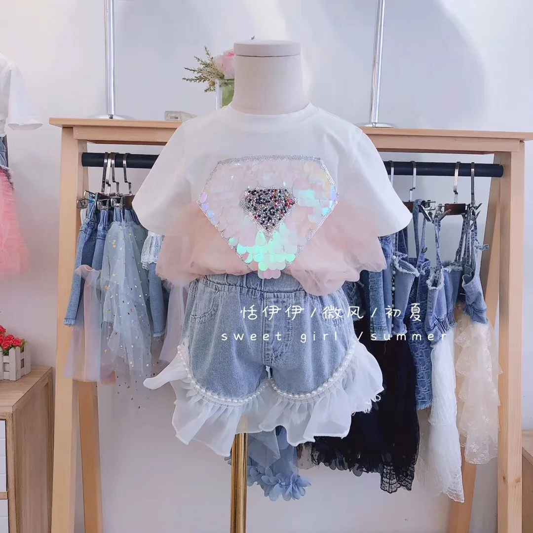 Футболка для девочек Летняя Новинка 2020 года Детская рубашка с короткими рукавами