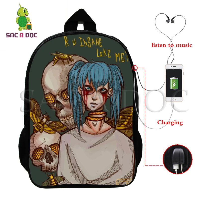Sally Face, рюкзаки для детей, школьные сумки для подростков, рюкзак в стиле хип-хоп, сумка унисекс, дорожная сумка для книг, нейлон, 16 дюймов, mochila, можно настроить - Цвет: Canvas backpack
