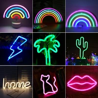 led rainbow design neon sign night light xmas party wedding decoration night light home gift lips shape neon lamps