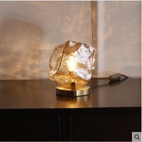 simple nordic creative glass small table lamp art bedside bedroom living room decoration table lamp