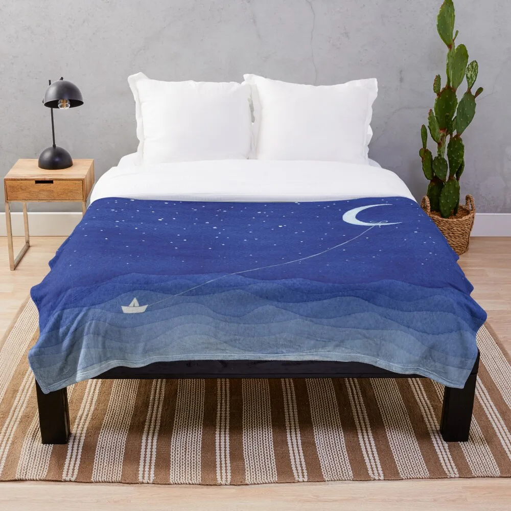 

Follow the moon Throw Blanket Adult Fashion Quilts Home Office Washable Duvet Casual All Season Living Sherpa Blanket