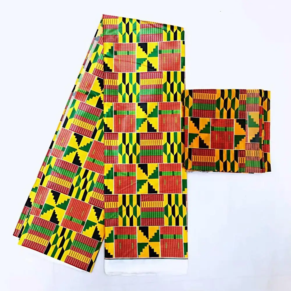 Новая атласная шелковая стрейчевая ткань с принтом африканского воска для