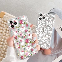 cartoon cute rabbit transparent phone case for iphone 13 mini 11 12 pro max 7 8 plus se 2020 x xr xs max shockproof clear cover