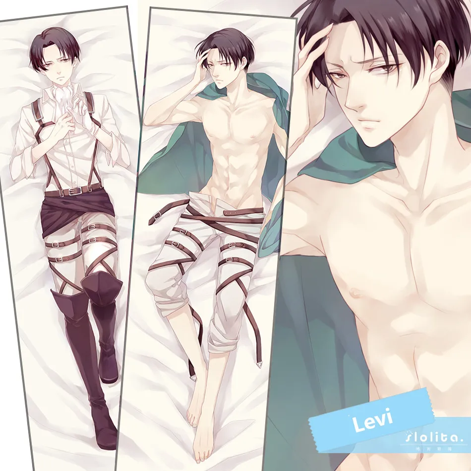 Длинный Чехол для подушки с аниме атака на Титанов Levi/Rivai Fujoshi 160*50/35*55 см |