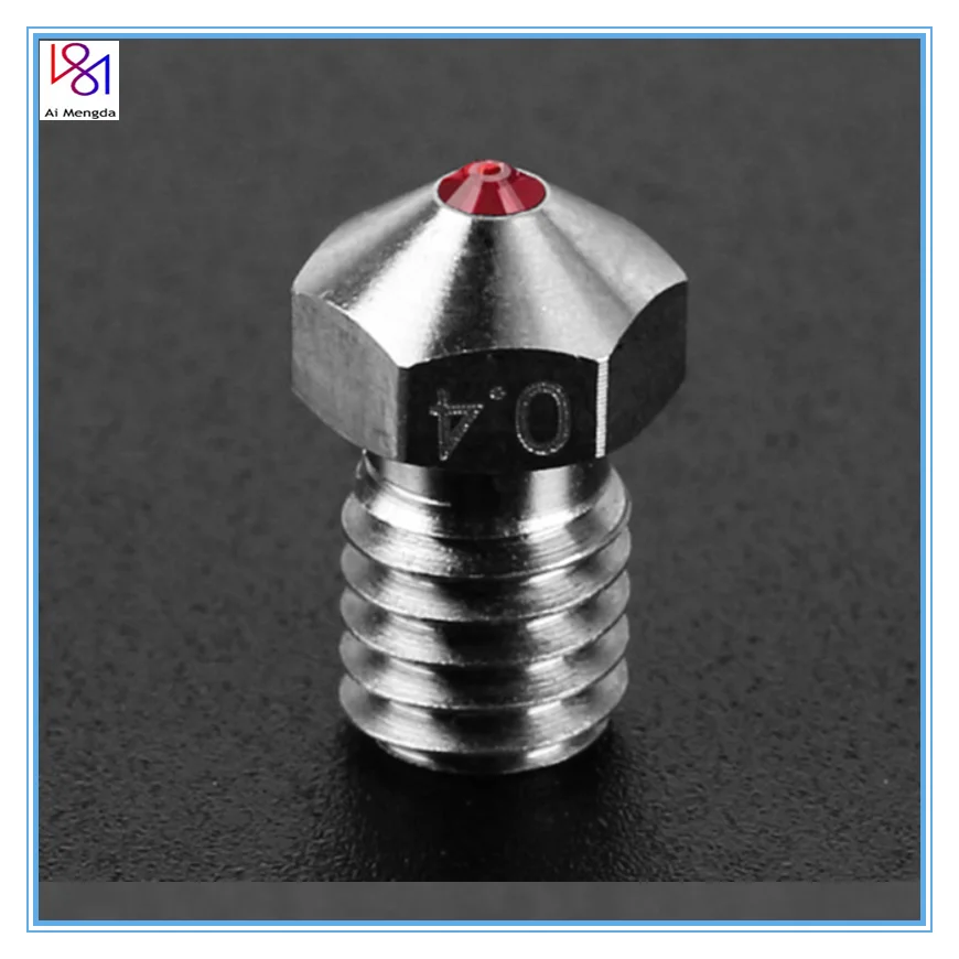 

Титановый сплав E3D красный распылитель V6 1,75 мм сопла 0,4 мм высокая температура для ПЭТГ АБС ПЭТ PEEK нейлоновые детали для 3D-принтера