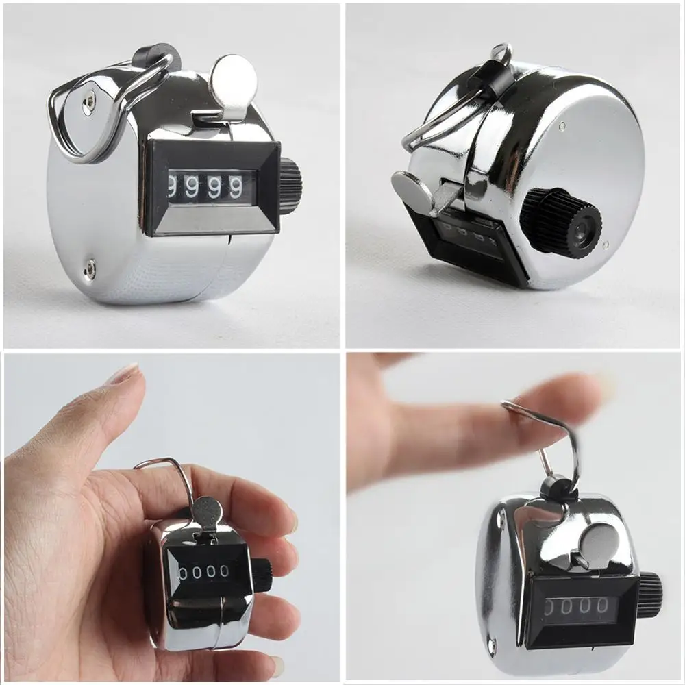 Четырехзначный миниатюрный ручной счетчик змеевика из нержавеющей стали с