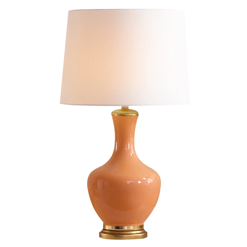 Туда 38x70 см Бесплатная доставка Оранжевая Керамическая Настольная лампа для