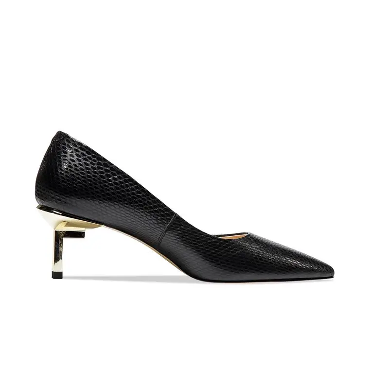 

ALLBITEFO golden heel design golden silver real genuine leather women heels fashion party wedding shoes women pumps high heels