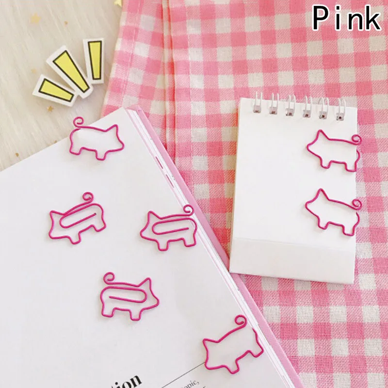 

2Pcs Cute Pig Animal Pink Bookmark Paper Clip School Office Supply Gift Stationery