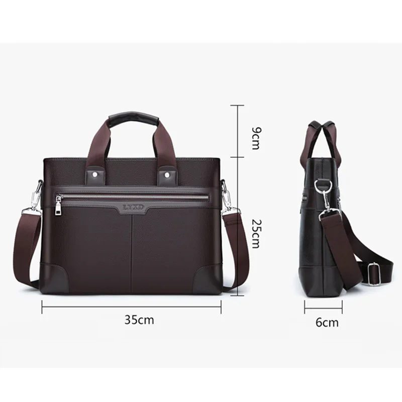 2021 Business Bag Men's Briefcase PU Leather Shoulder Bag Briefcases Male Laptop Handbags Messenger Bags Totes Male