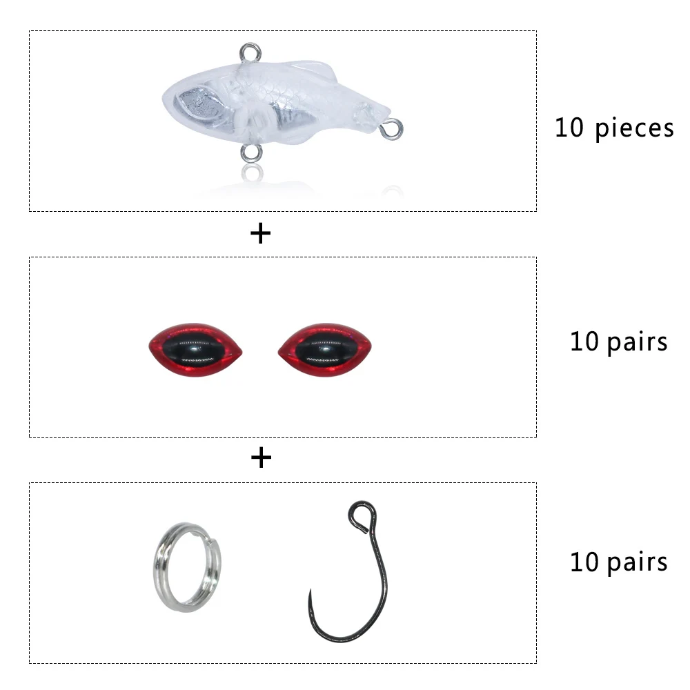 blank KIT2 Jerry 35 мм Жесткая приманка для рыбалки неокрашенные заготовки VIB оседающая на дно приманка - Цвет: blank KIT2