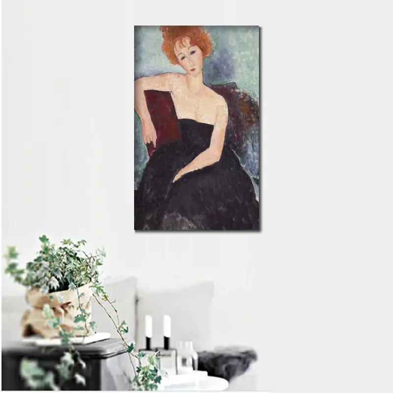 Настенное искусство абстрактная картина маслом фигурка женщины с красной