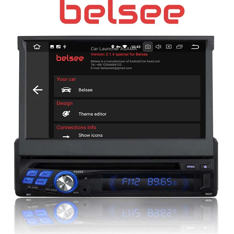 Belsee One 1 Din " Android 9,0 флип Автомобильный GPS Стерео Радио мультимедийный плеер с сенсорным экраном DAB+ Ram 4G Rom 64GB DSP головное устройство