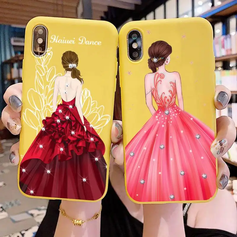 

Beautiful Wedding Dress Girl Phone Case for iphone 13 11 Pro Max X XS Max XR Color Cover for iphone 13 7 8 6 6S Plus