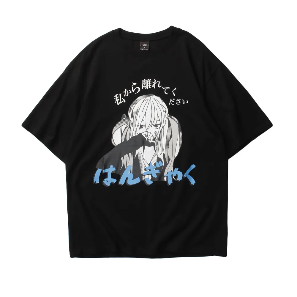 

Cartoon anime print short-sleeved T-shirt men's o neck summer streetwear T-shirt