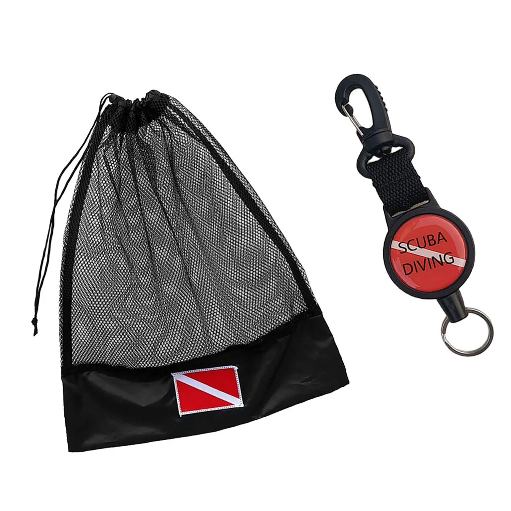 

Scuba Diving Retractor Extends 40'' Dive Gear Hook Clip Lanyard Strap Bag