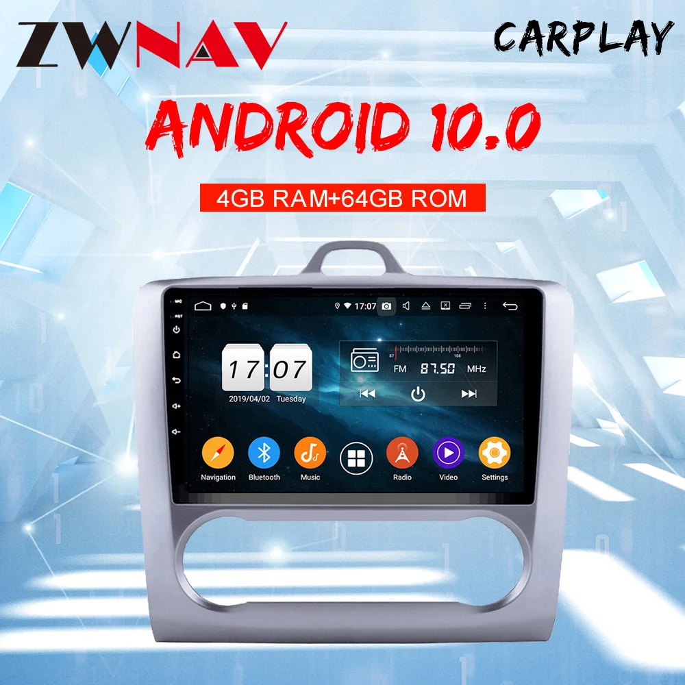 

For Ford Focus Exi AT 2004 2005 2006-2011 Android 10 2 DIN 9 Inch GPS Navigation 8-core CPU IPS screen multimedia Player stereo