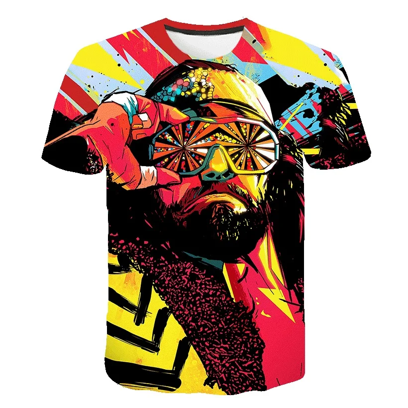 Новинка 3D принт цветной абстрактный Рисунок короткий рукав летний Повседневный