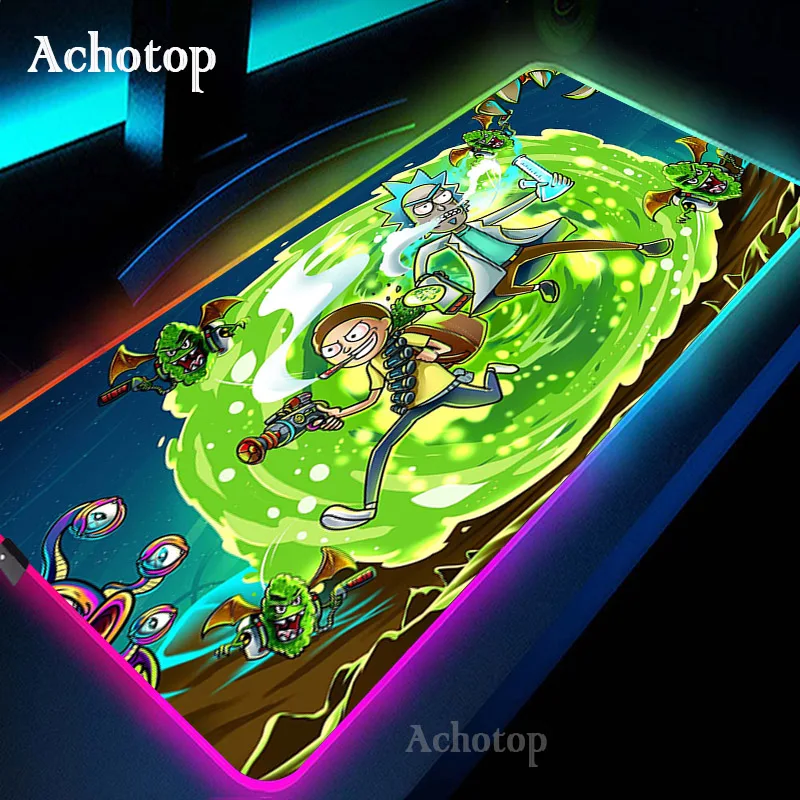 

Morty RGB Gaming Mouse Pad Large Size Colorful Luminous for PC Computer Desktop 7 Colors LED Light Desk Mat Gaming Keyboard pads