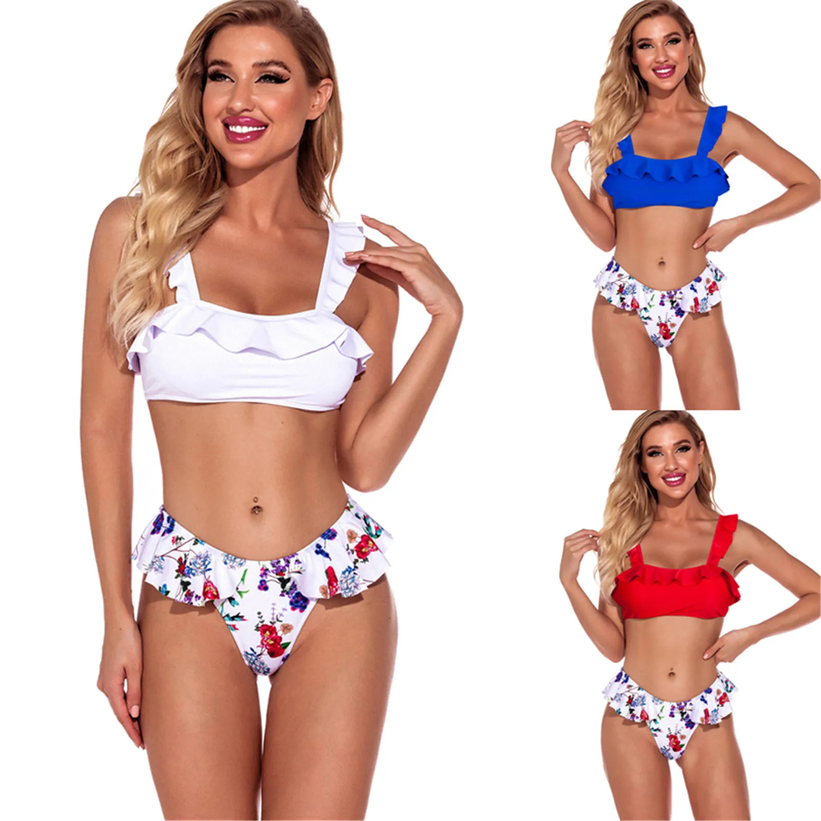 

Women Bikini Ladies Summer Fashion Swimsuit Female Two-piece Bikini Sexy Concise Swimsuit Push Up Swimwear Beachwear