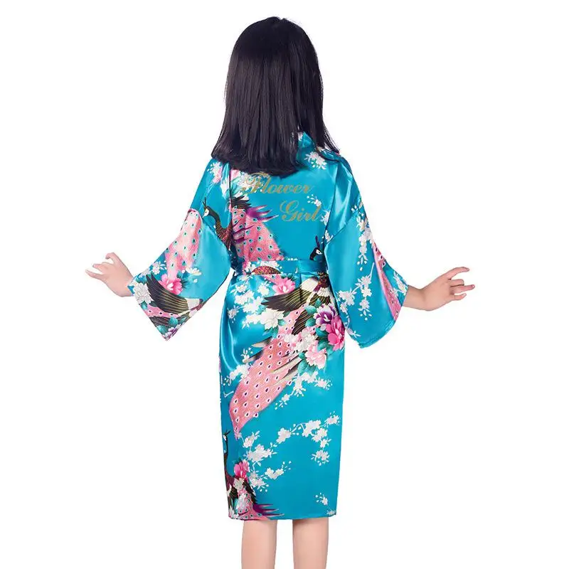 Халат женский из искусственного шелка длиной до колен с цветочным принтом |