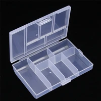 6 grids cheap transparent plastic storage box for small component jewelry tool box bead pills organizer sewing tool nail art cas