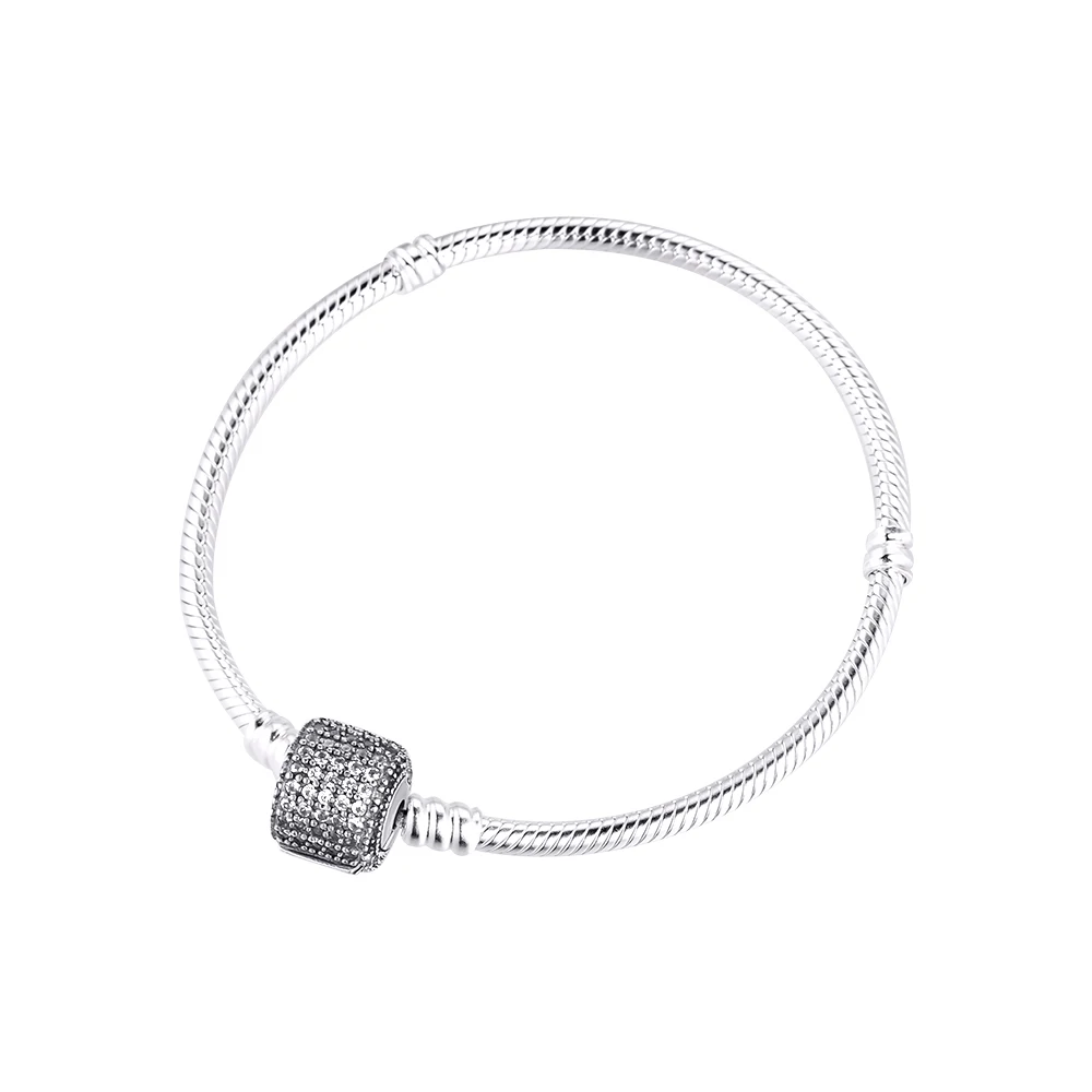 

Bracelet For Women Signature Clasp Snake Chain Bracelets 925 Sterling Silver Jewelry Femme Pulseira Plata de ley Armband