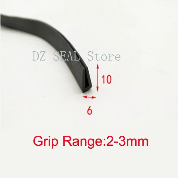 1 Meter U Shaped Rubber Sealing Strip Edge Trim Automobile Door Edge Guard For Glass Metal Wood Panel Board Sheet Cabinet - Цвет: 6x10mm