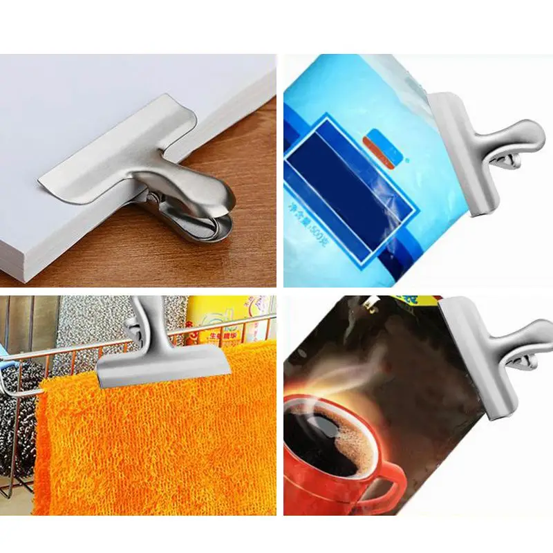 

2020 Snacks Sealed Food Clips Stainless Steel Coffee Beans Sealed Food Storage Bags Travel Kitchen Gadgets