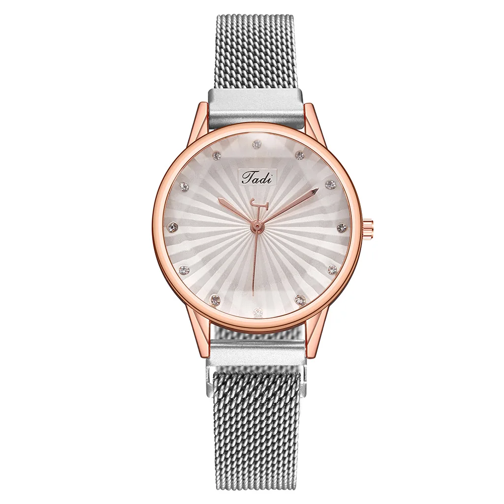 

New fashion ladies watch magnetic clasp ladies watch creative striped diamond English ladies watch