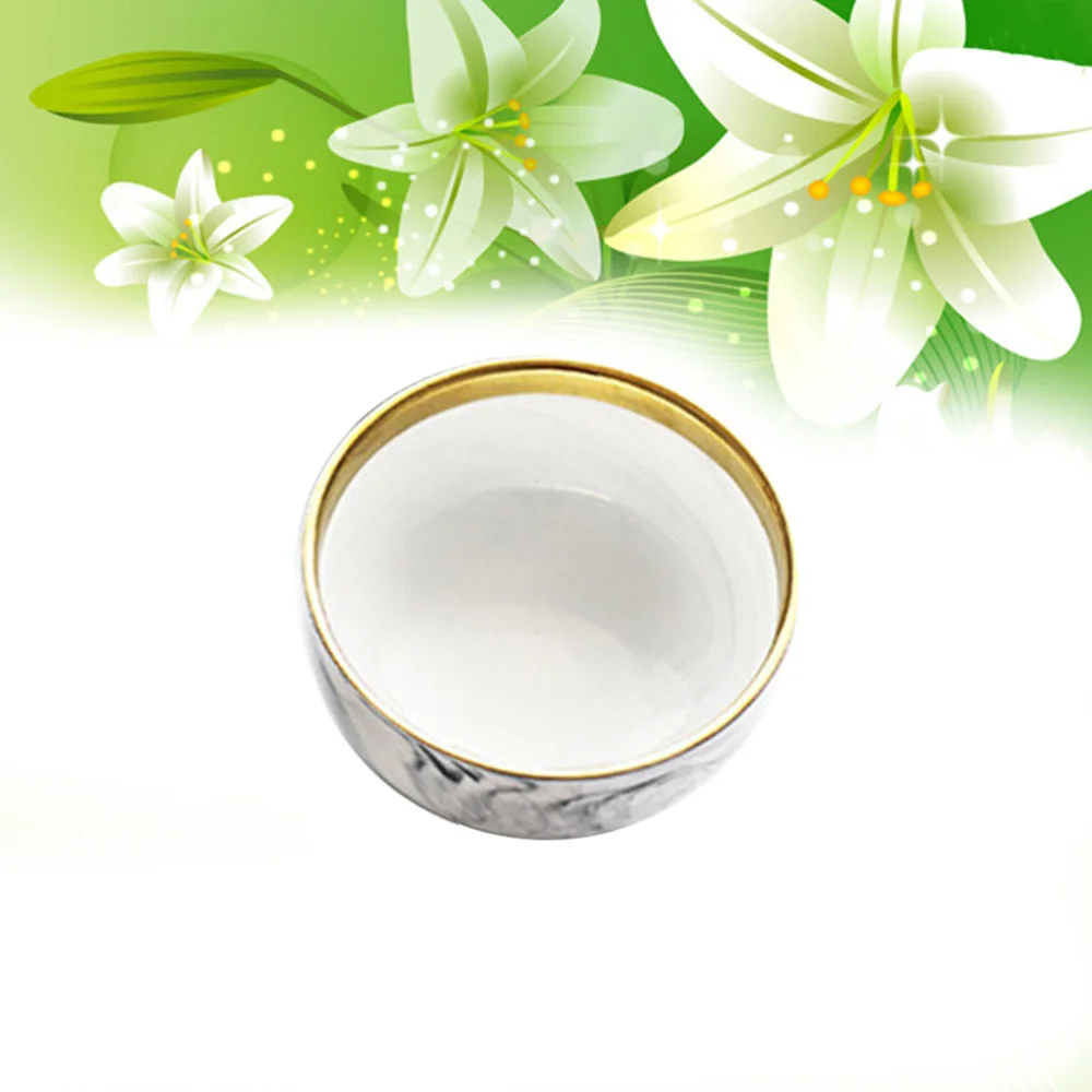 

4.6 Inch Marble Grain Ceramic Rice Bowls Heat Insulation Creative Golden Edged Porcelain Food Bowls Dinnerware for Home Kitchen