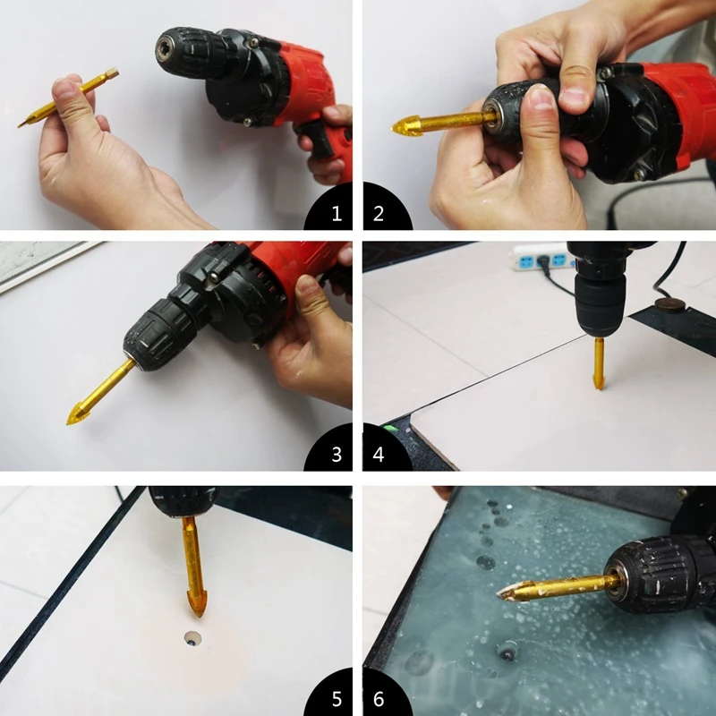 

9 pcs. Tile Drill Ceramic Drill Set of Glass Drill Bits Set Hexagon Tile Drill Set Glass Tile Drilling Tool for Mirrors / Glass