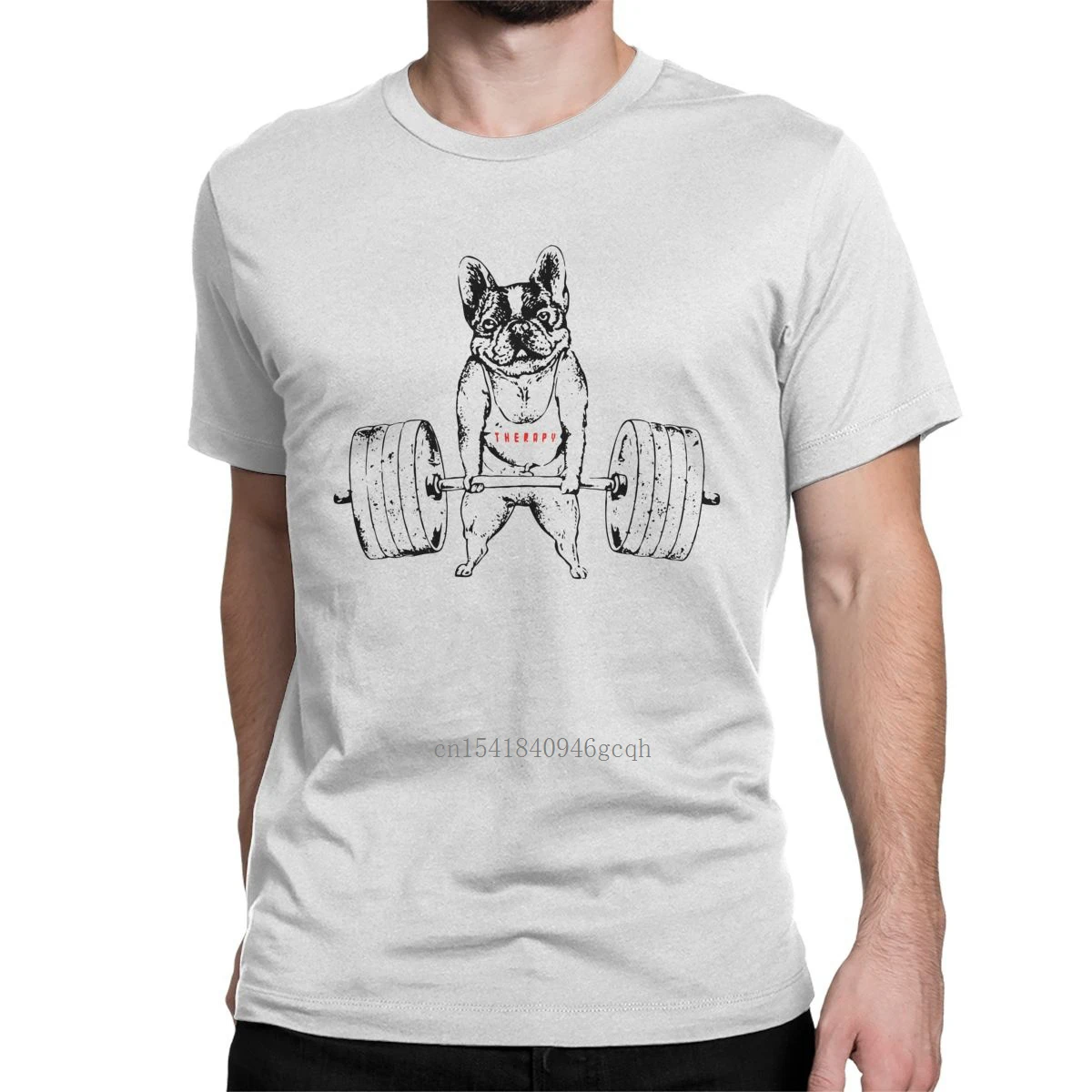 

Men T-Shirt Frenchie Lift French Bulldog Funny Pure Cotton Tee Shirt Short Sleeve Dog Lover T Shirt Crewneck Tops 4XL 5XL 6XL